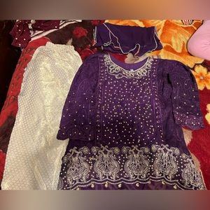 Purple gold  dress for 4 years old girl